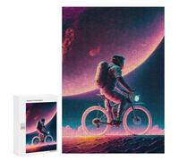 Rompecabezas Difícil para Adultos 300 PCS Cycling Space Astronaut Rompecabezas para Adultos Juegos De Relajación Desafío Difícil Desafiante De Completar 300 PCS