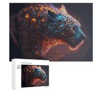 Rompecabezas Difícil para Adultos 300 PCS Digital Leopard A Mesmerizing Fusion of Nature and Technology Rompecabezas Familiar Juego Regalo De Cumpleaños Gran Regalo para Jugar 300 PCS