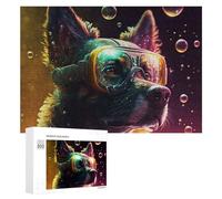 Rompecabezas Difícil para Adultos 300 PCS Dive Into Color A Vibrant Canine Adventure Rompecabezas Familiar Juego Regalo De Cumpleaños Gran Regalo para Jugar 300 PCS