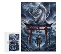 Rompecabezas Difícil para Adultos 300 PCS Dragon and Soldier Torii Rompecabezas para Adultos Juegos De Relajación Desafío Difícil Desafiante De Completar 300 PCS