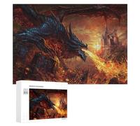 Rompecabezas Difícil para Adultos 300 PCS Dragon Breathing Fire Artwork Rompecabezas Familiar Juego Regalo De Cumpleaños Gran Regalo para Jugar 300 PCS