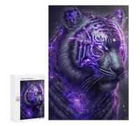 Rompecabezas Difícil para Adultos 300 PCS Electric Tiger Portrait -4 Rompecabezas De Juguete Decoración De Pared Arte De Pared Regalo De Cumpleaños, Regalos, 300 PCS