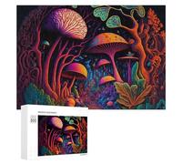 Rompecabezas Difícil para Adultos 300 PCS Enchanted Mushroom Forest Rompecabezas para Adultos Juguete Decoración De Pared Carrera De Velocidad Manual Desafío Educativo 300 PCS