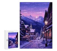 Rompecabezas Difícil para Adultos 300 PCS Europe Winter Village Art Rompecabezas para Adultos Juegos De Relajación Desafío Difícil Desafiante De Completar 300 PCS