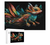 Rompecabezas Difícil para Adultos 300 PCS Fantasy Creature with Feathers and Scales Rompecabezas para Adultos Juguete Decoración De Pared Carrera De Velocidad Manual Desafío Educativo 300 PCS