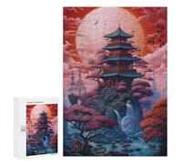 Rompecabezas Difícil para Adultos 300 PCS Fantasy Moonlight Japan Rompecabezas para Adultos Juegos De Relajación Desafío Difícil Desafiante De Completar 300 PCS