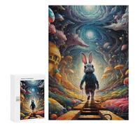 Rompecabezas Difícil para Adultos 300 PCS Fantasy Rabbit Journey Rompecabezas para Adultos Juguete Decoración De Pared Carrera De Velocidad Manual Desafío Educativo 300 PCS