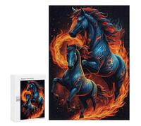 Rompecabezas Difícil para Adultos 300 PCS Flaming Horse Artwork Rompecabezas De Juguete Decoración De Pared Arte De Pared Regalo De Cumpleaños, Regalos, 300 PCS