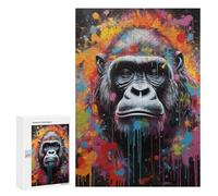 Rompecabezas Difícil para Adultos 300 PCS Gorilla Banksy Street Art Rompecabezas para Adultos Juegos De Relajación Desafío Difícil Desafiante De Completar 300 PCS