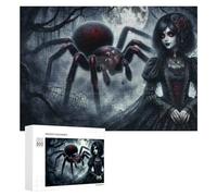 Rompecabezas Difícil para Adultos 300 PCS Gothic Spider Woman Art Print Rompecabezas para Adultos Juguete Decoración De Pared Carrera De Velocidad Manual Desafío Educativo 300 PCS