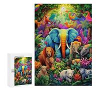 Rompecabezas Difícil para Adultos 300 PCS Jungle Safari Colors Rompecabezas Familiar Juego Regalo De Cumpleaños Gran Regalo para Jugar 300 PCS