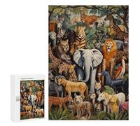 Rompecabezas Difícil para Adultos 300 PCS Jungle Safari Gathering Rompecabezas De Juguete Decoración De Pared Arte De Pared Regalo De Cumpleaños, Regalos, 300 PCS
