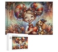 Rompecabezas Difícil para Adultos 300 PCS Magical Fantasy Child with Heart Rompecabezas para Adultos Juguete Decoración De Pared Carrera De Velocidad Manual Desafío Educativo 300 PCS