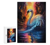 Rompecabezas Difícil para Adultos 300 PCS Magical Swan Reflections Rompecabezas Familiar Juego Regalo De Cumpleaños Gran Regalo para Jugar 300 PCS