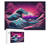 Rompecabezas Difícil para Adultos 300 PCS Neon Wave A Vibrant Fusion of Nature and Motion Rompecabezas De Juguete Decoración De Pared Arte De Pared Regalo De Cumpleaños, Regalos, 300 PCS