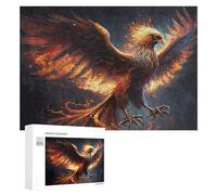 Rompecabezas Difícil para Adultos 300 PCS Phoenix Rising Mythical Firebird Artwork -1 Rompecabezas para Adultos Juguete Decoración De Pared Carrera De Velocidad Manual Desafío Educativo 300 PCS
