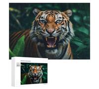 Rompecabezas Difícil para Adultos 300 PCS Roaring Tiger in Jungle Rompecabezas De Juguete Decoración De Pared Arte De Pared Regalo De Cumpleaños, Regalos, 300 PCS