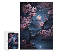 Rompecabezas Difícil para Adultos 300 PCS Sakura Night Rompecabezas para Adultos Juegos De Relajación Desafío Difícil Desafiante De Completar 300 PCS