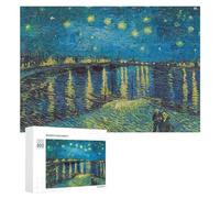 Rompecabezas Difícil para Adultos 300 PCS Starry Night Over The Rhone Rompecabezas De Juguete Decoración De Pared Arte De Pared Regalo De Cumpleaños, Regalos, 300 PCS