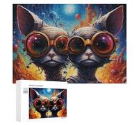 Rompecabezas Difícil para Adultos 300 PCS Steampunk Rat in A Cosmic Storm Rompecabezas De Juguete Decoración De Pared Arte De Pared Regalo De Cumpleaños, Regalos, 300 PCS