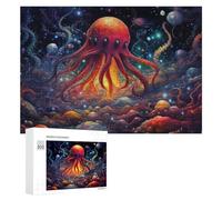 Rompecabezas Difícil para Adultos 300 PCS Underwater Fantasy A Colorful Octopus Scene Rompecabezas De Juguete Decoración De Pared Arte De Pared Regalo De Cumpleaños, Regalos, 300 PCS