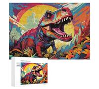 Rompecabezas Difícil para Adultos 300 PCS Vibrant Dinosaur Artwork Rompecabezas Familiar Juego Regalo De Cumpleaños Gran Regalo para Jugar 300 PCS
