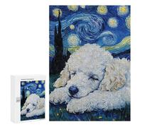 Rompecabezas Difícil para Adultos 300 PCS White Poodle Puppy Sleeping Rompecabezas para Adultos Juegos De Relajación Desafío Difícil Desafiante De Completar 300 PCS