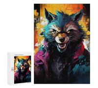 Rompecabezas Difícil para Adultos 300 PCS Wild Wolf Spirit Art Rompecabezas para Adultos Juguete Decoración De Pared Carrera De Velocidad Manual Desafío Educativo 300 PCS