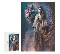 Rompecabezas Difícil para Adultos 300 PCS Wolf Spirit Guardian Rompecabezas para Adultos Juguete Decoración De Pared Carrera De Velocidad Manual Desafío Educativo 300 PCS