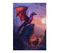 Rompecabezas Difícil para Adultos 38x26cm/1000pcs Dragon and Wolf Rompecabezas para Adultos Juego Familiar Una Obra De Arte Desafiante De Completar 38x26cm/1000pcs