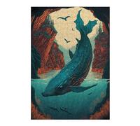 Rompecabezas Difícil para Adultos 38x26cm/1000pcs Enchanted Kingdom Whale Rompecabezas De Juguete para Decoración De Pared, Patrón De Montaje, Gran Regalo para Jugar 38x26cm/1000pcs
