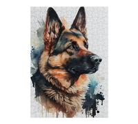 Rompecabezas Difícil para Adultos 38x26cm/1000pcs Watercolor German Shepherd Portrait Rompecabezas para Adultos Juguetes Antiestrés Decoración del Hogar Regalo De Cumpleaños, Regalos, 38x26cm/1000pcs