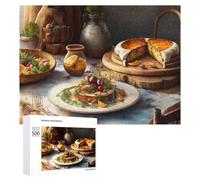 Rompecabezas Difícil para Adultos 500 PCS A Festive Table Setting with Gourmet Dishes Rompecabezas De Juguete Decoración De Pared Arte De Pared Regalo De Cumpleaños, Regalos, 500 PCS