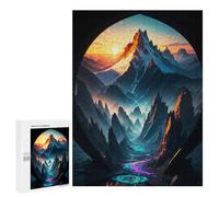 Rompecabezas Difícil para Adultos 500 PCS Alien Landscape with Glowing Rivers Rompecabezas para Adultos Juguete Decoración De Pared Carrera De Velocidad Manual Desafío Educativo 500 PCS