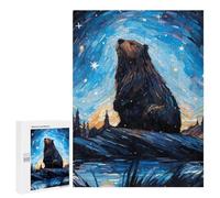 Rompecabezas Difícil para Adultos 500 PCS Beaver Bober Starry Night Rompecabezas para Adultos Juegos De Relajación Desafío Difícil Desafiante De Completar 500 PCS
