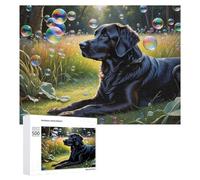 Rompecabezas Difícil para Adultos 500 PCS Black Labrador Dreaming Rompecabezas para Adultos Juguete Decoración De Pared Carrera De Velocidad Manual Desafío Educativo 500 PCS