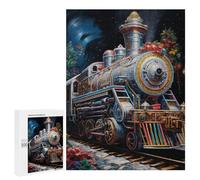 Rompecabezas Difícil para Adultos 500 PCS Christmas Steam Train Magic Rompecabezas para Adultos Juguete Decoración De Pared Carrera De Velocidad Manual Desafío Educativo 500 PCS