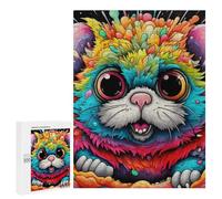 Rompecabezas Difícil para Adultos 500 PCS Colorful Rainbow Cat Art Rompecabezas Familiar Juego Regalo De Cumpleaños Gran Regalo para Jugar 500 PCS