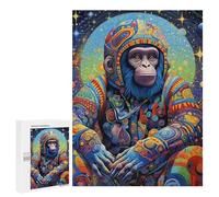 Rompecabezas Difícil para Adultos 500 PCS Cosmic Chimpanzee Portrait Rompecabezas De Juguete Decoración De Pared Arte De Pared Regalo De Cumpleaños, Regalos, 500 PCS