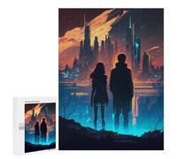 Rompecabezas Difícil para Adultos 500 PCS Couple Night City Life Rompecabezas para Adultos Juegos De Relajación Desafío Difícil Desafiante De Completar 500 PCS