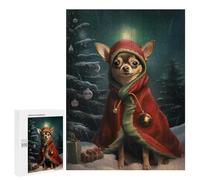 Rompecabezas Difícil para Adultos 500 PCS Cute Chihuahua Xmas Night Rompecabezas para Adultos Juegos De Relajación Desafío Difícil Desafiante De Completar 500 PCS