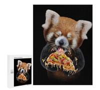 Rompecabezas Difícil para Adultos 500 PCS Cute Red Panda Love Pizza Rompecabezas para Adultos Juegos De Relajación Desafío Difícil Desafiante De Completar 500 PCS