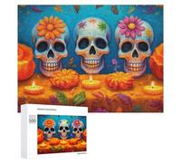 Rompecabezas Difícil para Adultos 500 PCS Day of The Dead Celebration -2 Rompecabezas para Adultos Juguete Decoración De Pared Carrera De Velocidad Manual Desafío Educativo 500 PCS