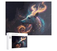 Rompecabezas Difícil para Adultos 500 PCS Enchanted Deer Mystic Artwork Rompecabezas para Adultos Juguete Decoración De Pared Carrera De Velocidad Manual Desafío Educativo 500 PCS