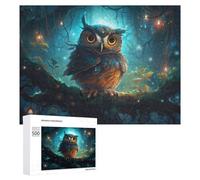 Rompecabezas Difícil para Adultos 500 PCS Enchanted Forest Owl Rompecabezas Familiar Juego Regalo De Cumpleaños Gran Regalo para Jugar 500 PCS