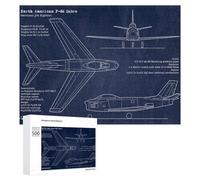 Rompecabezas Difícil para Adultos 500 PCS F86 Sabre Blueprint Rompecabezas para Adultos Juego De Ingenio Regalo De Cumpleaños Regalo De Cumpleaños, Regalos, 500 PCS