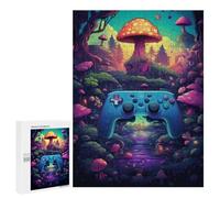 Rompecabezas Difícil para Adultos 500 PCS Fantasy Mushroom Forest with Controller -2 Rompecabezas De Juguete Decoración De Pared Arte De Pared Regalo De Cumpleaños, Regalos, 500 PCS