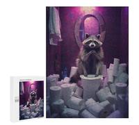 Rompecabezas Difícil para Adultos 500 PCS Funny Raccoon Toilet Rolls Rompecabezas para Adultos Juegos De Relajación Desafío Difícil Desafiante De Completar 500 PCS