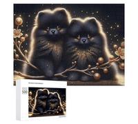 Rompecabezas Difícil para Adultos 500 PCS Golden Pomeranian Duo Rompecabezas De Juguete Decoración De Pared Arte De Pared Regalo De Cumpleaños, Regalos, 500 PCS