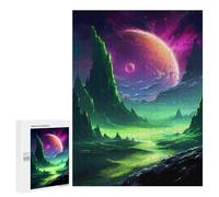 Rompecabezas Difícil para Adultos 500 PCS Green Planet Galactic Rompecabezas para Adultos Juegos De Relajación Desafío Difícil Desafiante De Completar 500 PCS
